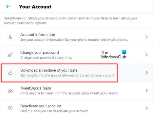 Backup Twitter data and then Deactivate or Delete Twitter account