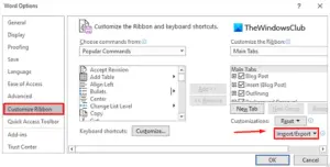 How To Export And Import Office Ribbon Menu Settings