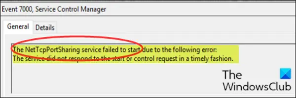 NET.TCP Port Sharing Service Failed To Start