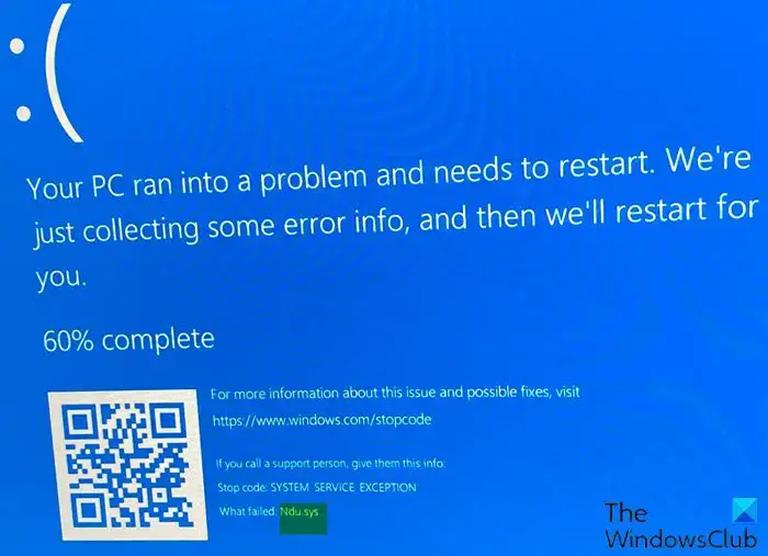 Ndu.sys Blue Screen error