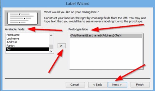 label wizard in access