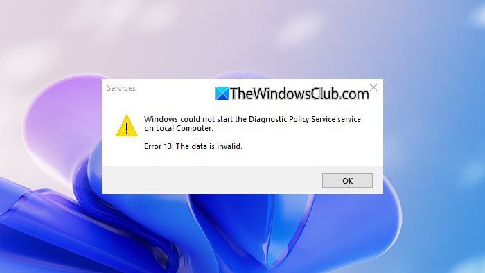 Windows could not start the Diagnostic Policy Service