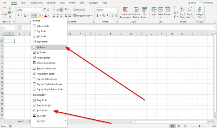 How To Add Or Remove Cell Borders In Excel