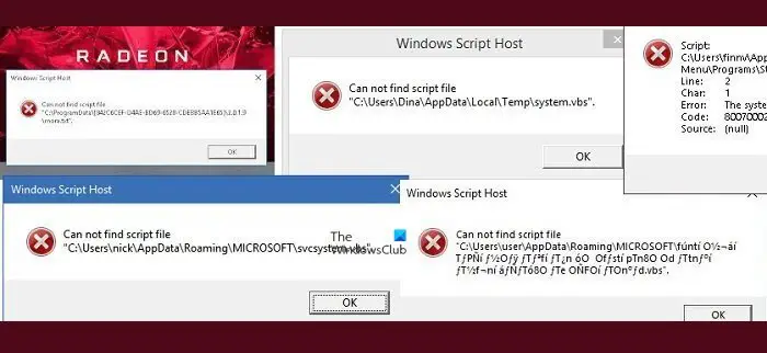 Impossible De Trouver Le Fichier De Script Dans Windows