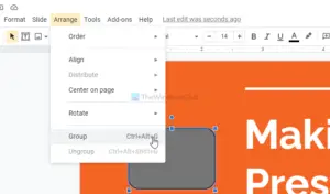 How to group or ungroup objects in PowerPoint Online and Google Slides