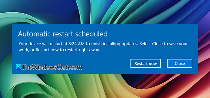 how to disable automatic restart windows 11