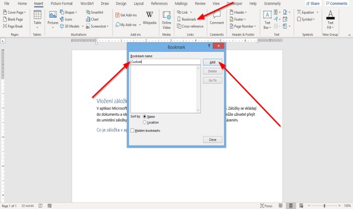 How To Create Insert And Move A Bookmark In Word