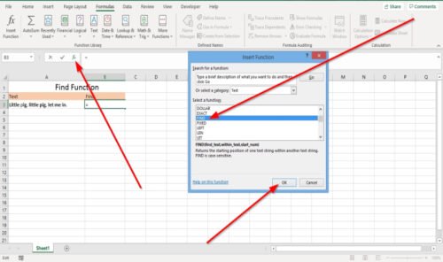 How to use Find and FindB functions in Excel