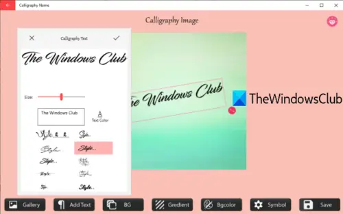 calligraphy software for windows 10