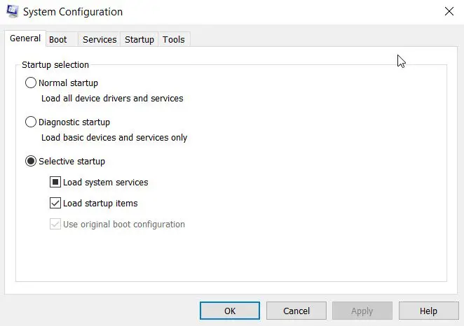 Change Startup Behaviour with msconfig