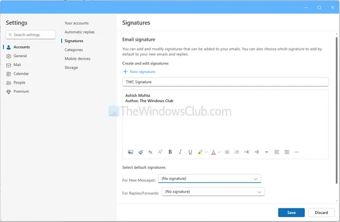 Outlook App Signature