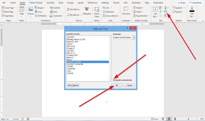 Microsoft Word Add Field That Will Automatically Update Opmpower