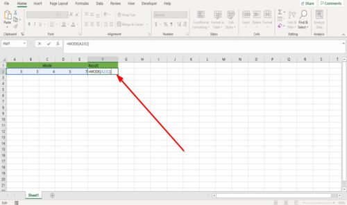 How to use the Mode function in Excel