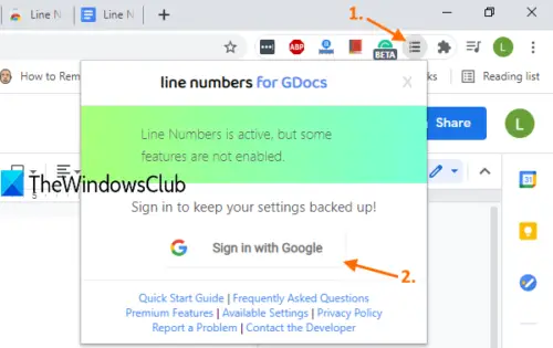 How to Show or Add line numbers in Google Docs document