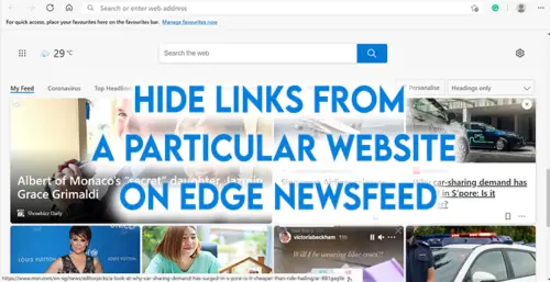 How to Hide Stories from a Particular Website on Edge Newsfeed