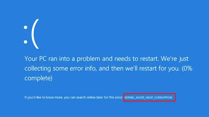 Kernel Mode Heap Corruption BSOD Windows