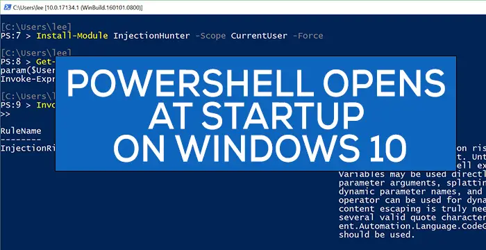 Powershell S'ouvre Au Démarrage Sur Windows 10