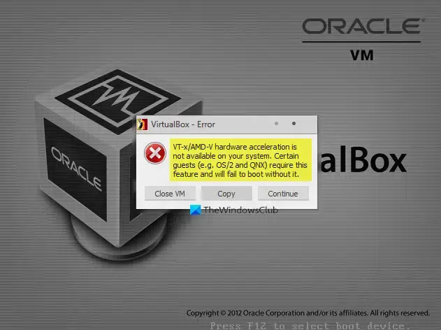 VT-XAMD-V hardware acceleration is not available