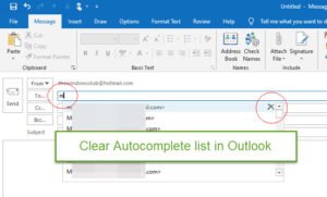 How to clear the Autocomplete list in Outlook