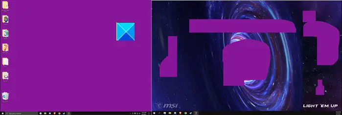 Desktop Turns Pink or Purple