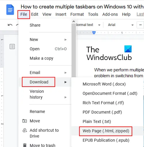 How to download and save Images from Google Docs