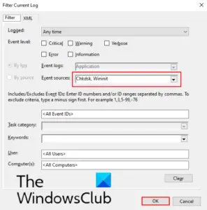 chkdsk log file location windows 11