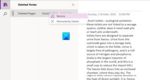 recover deleted onenote page