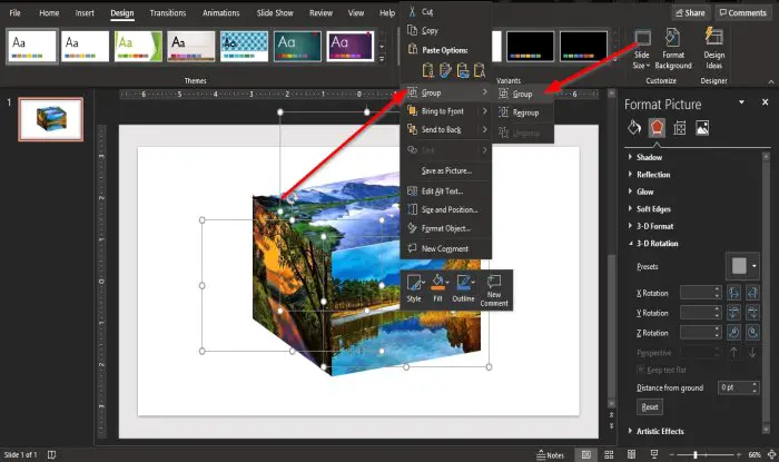 How to create a 3D Picture Cube in PowerPoint - 47