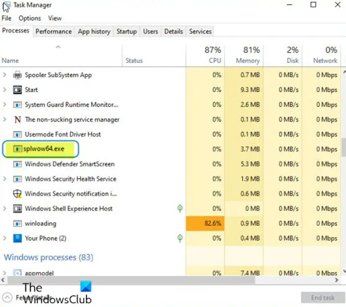 task manager in windows 10 shows tweakpower as suspended