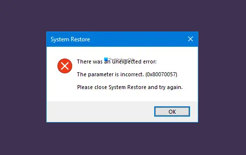 Le Paramètre Est Incorrect, Erreur 0X80070057 Sous Windows 10