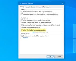 Turn off OneDrive On this day notification on PC, Android, iOS