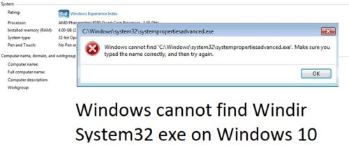 windows cannot find c windows system32 cmd exe