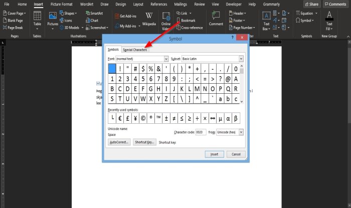 How To Insert A Non Breaking Space In Word Thewindowsclub