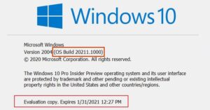 windows 11 pro insider preview evaluation copy watermark
