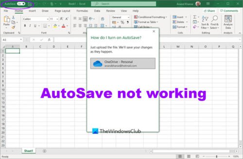 Excel Autosave Button Missing