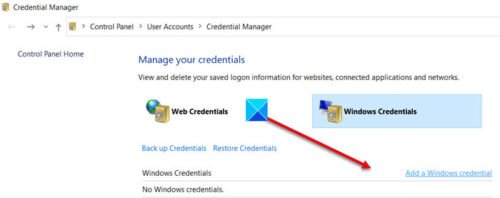 clearing windows credential manager