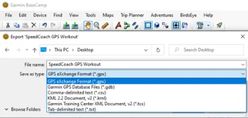 convert fit file to tcx