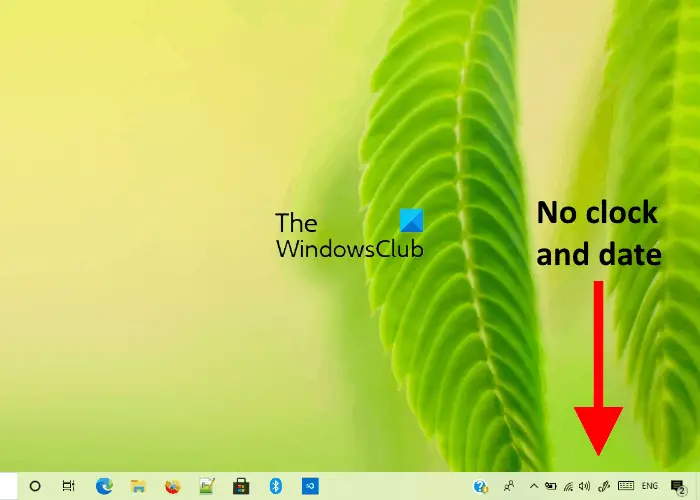 hide clock and date on taskbar