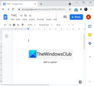 How to add Caption to Images in Google Docs