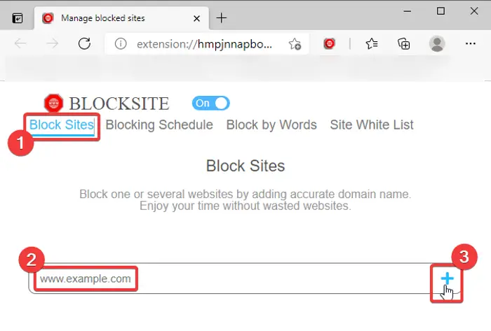 how to block a website on edge