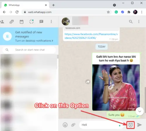 How to schedule WhatsApp messages on Desktop