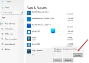 uninstall microsoft store apps