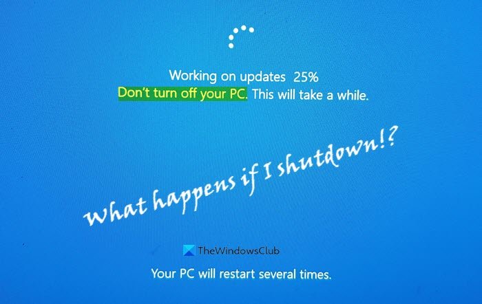 turn off computer during windows update