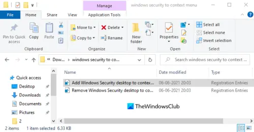 How to add Windows Security cascading Context Menu item