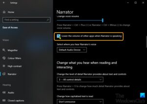 Narrator quickstart windows 10 что это