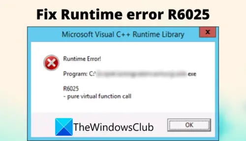 Runtime error r6025 pure virtual function call как исправить