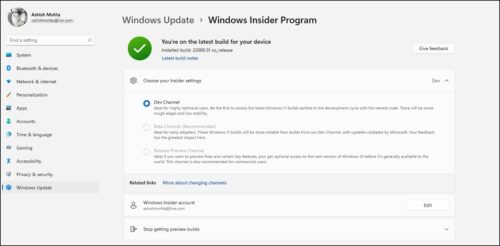 windows 11 dev channel release date
