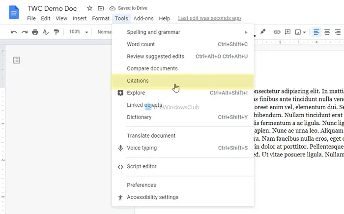 How To Add Citations And References In Google Docs