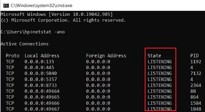 How to check what Ports are open in Windows 10