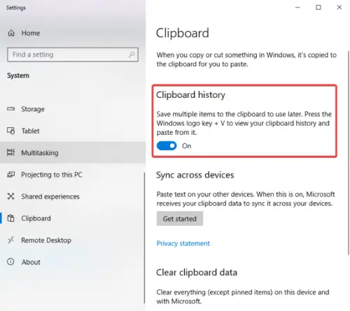 Clear Clipboard using Shortcut, CMD or Context Menu in Windows 10